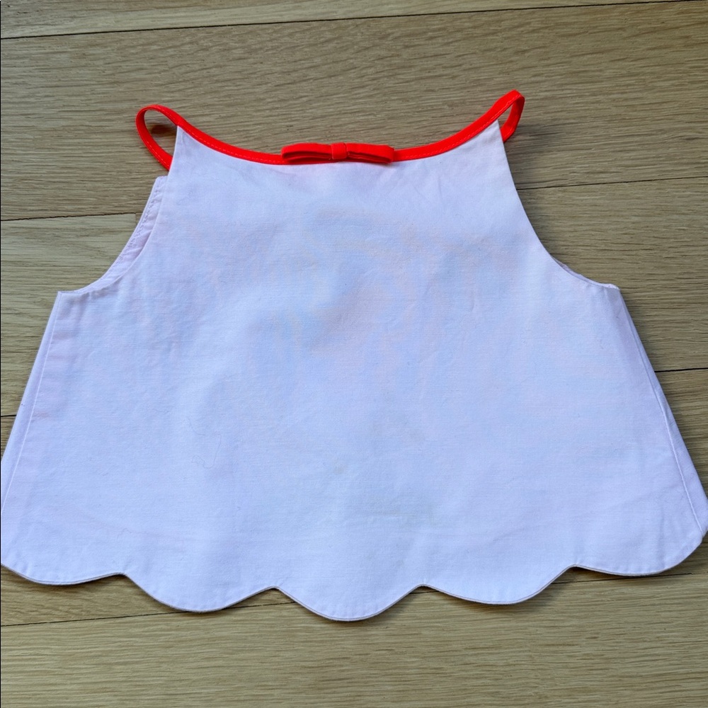 🌸Jacadi Paris Pink & Orange Scalloped Hem Sleeveless Top Size 3A/96 cm